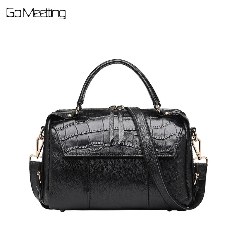 Go Meetting Genuine Leather Crocodile Crossbody Bags