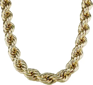 Gold Rope Chain for Men,30MM Mens Big Gold Chain Thick Chunky Rope Chain Necklace Hip Hop Old School Rapper Chain 30in