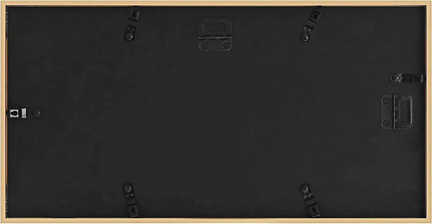 Golden State Art, 4x6 Aluminum Collage Frame, Displays 6x4 Pictures With 3 Openings Mat or One 7x14 Photo, Real Glass, Portrait/Landscape Wall Display, Gold, 1 Pack