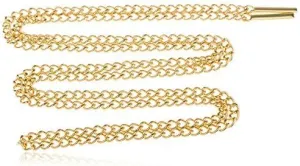 Goldtone Cuban Link Shoe Lace Chain Set