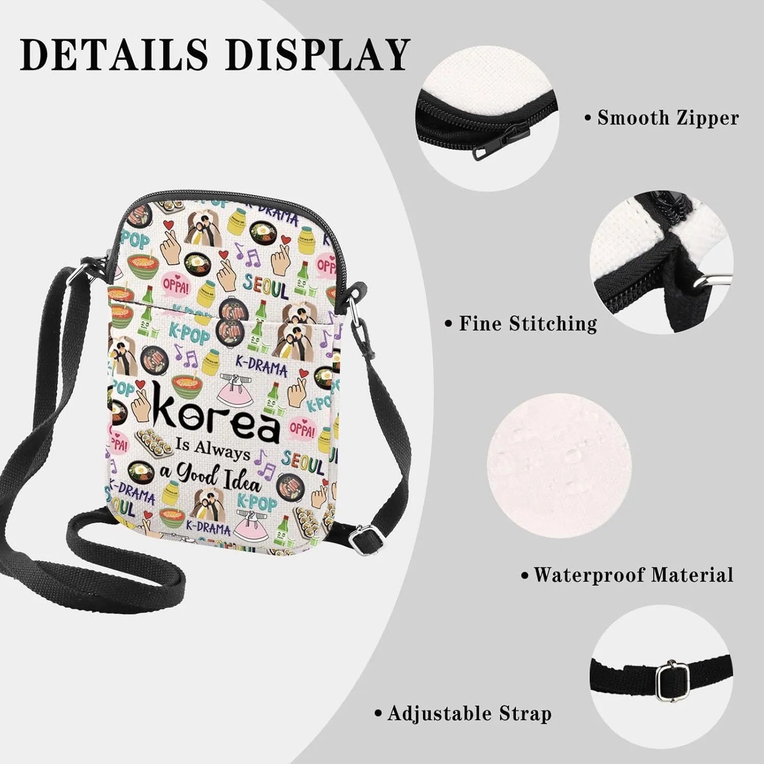 Good Idea Korea CB Crossbody Bag - South Korea Travel Souvenir Gift for Bachelorette Trip
