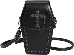 Gothic Purse Coffin Shape Crossbody Bag Mini Punk Small Bag