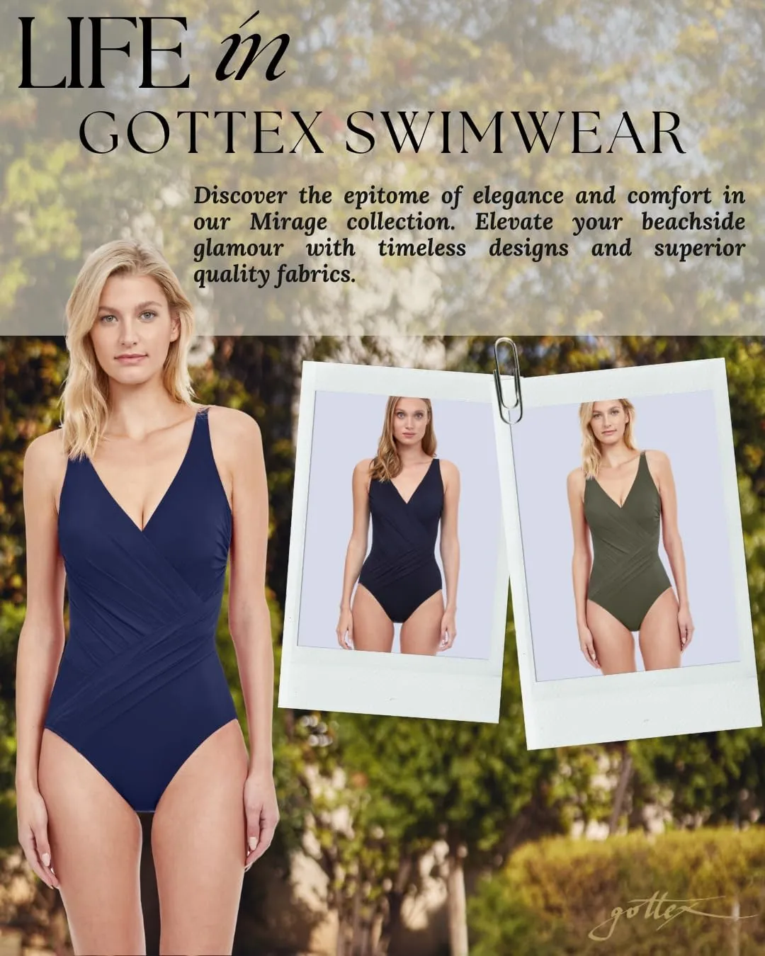 Gottex Lattice Women’s Surplice V Neck One Piece Bathing Swimsuit Essential with Soft Cups, Tummy Control, and Back Lining