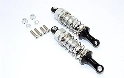 GPM For Tamiya CC01 Upgrade Parts Nylon Rear Ball Top Damper (70mm) With Alloy Body & Ball Ends - 1Pr Set Silver