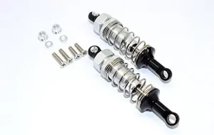 GPM For Tamiya CC01 Upgrade Parts Nylon Rear Ball Top Damper (70mm) With Alloy Body & Ball Ends - 1Pr Set Silver