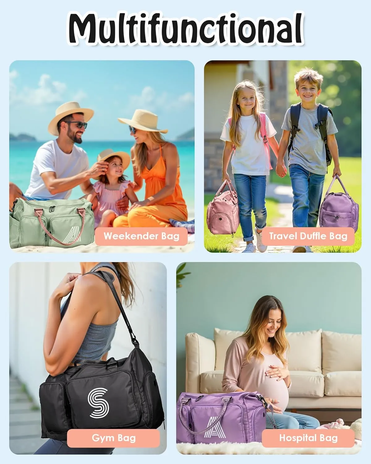 graduation gifts, Initial Travel Duffel Bag, Sports Gym Bag, Personalized Weekender Bag,Monogram Overnight Bag, Birthday Gifts Daughter Gifts Friend Gifts, high school graduation gifts