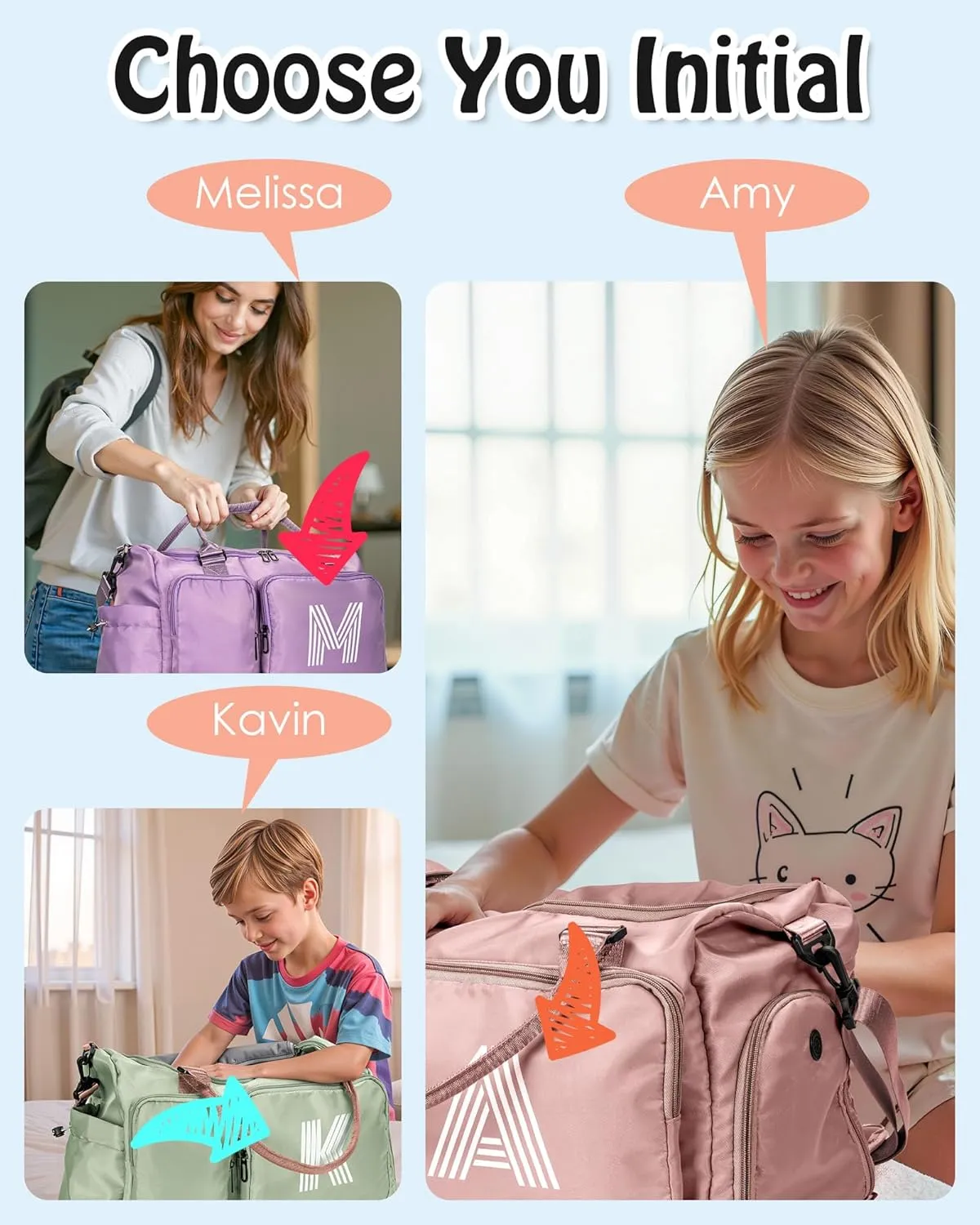 graduation gifts, Initial Travel Duffel Bag, Sports Gym Bag, Personalized Weekender Bag,Monogram Overnight Bag, Birthday Gifts Daughter Gifts Friend Gifts, high school graduation gifts