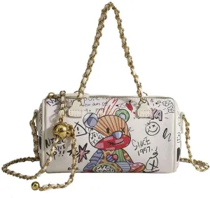 Graffiti Crossbody bag,Trendy Designer Mini Shoulder Bag,Phone Wallet Purse for Women,Chain Bag for Girls