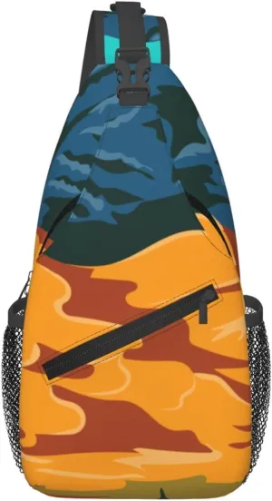 Graffiti Landscape Crossbody Bags For Women Men Chest Backpack Gym Shoulder Bag Travel Outdoor Sports Casual Crossbody Bags