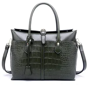 Green Elegant Design Leather Handbag For Women