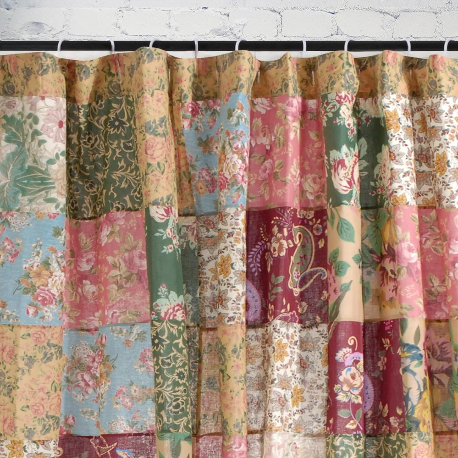 Greenland Home Antique Chic Shower Curtain, 72x72 inches, Featuring Authentic Patchwork Construction, 100% Cotton, Lined