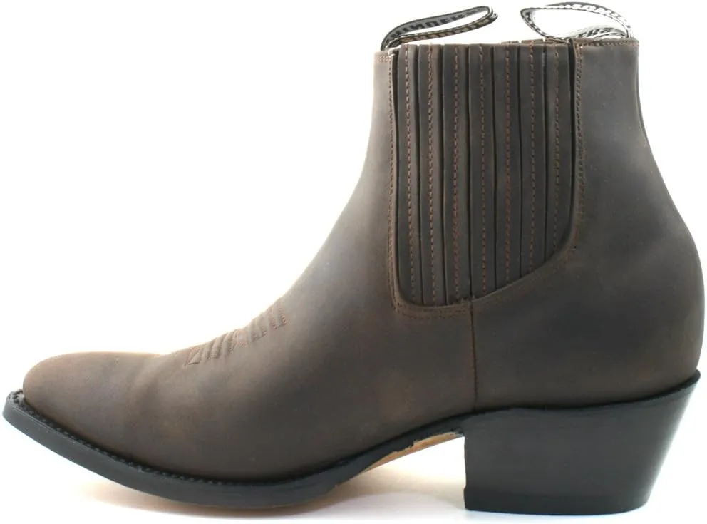 Grinders Men's Maverick Brown Genuine Leather Ankle Boot Western Cowboy Boots