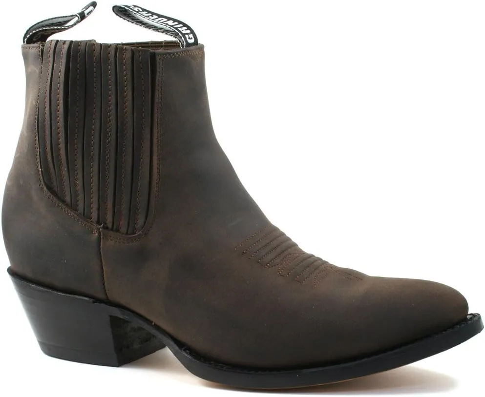 Grinders Men's Maverick Brown Genuine Leather Ankle Boot Western Cowboy Boots