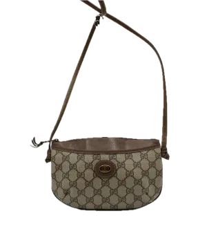 Gucci Bag GG Supreme Monogram Canvas Crossbody Brown Vintage