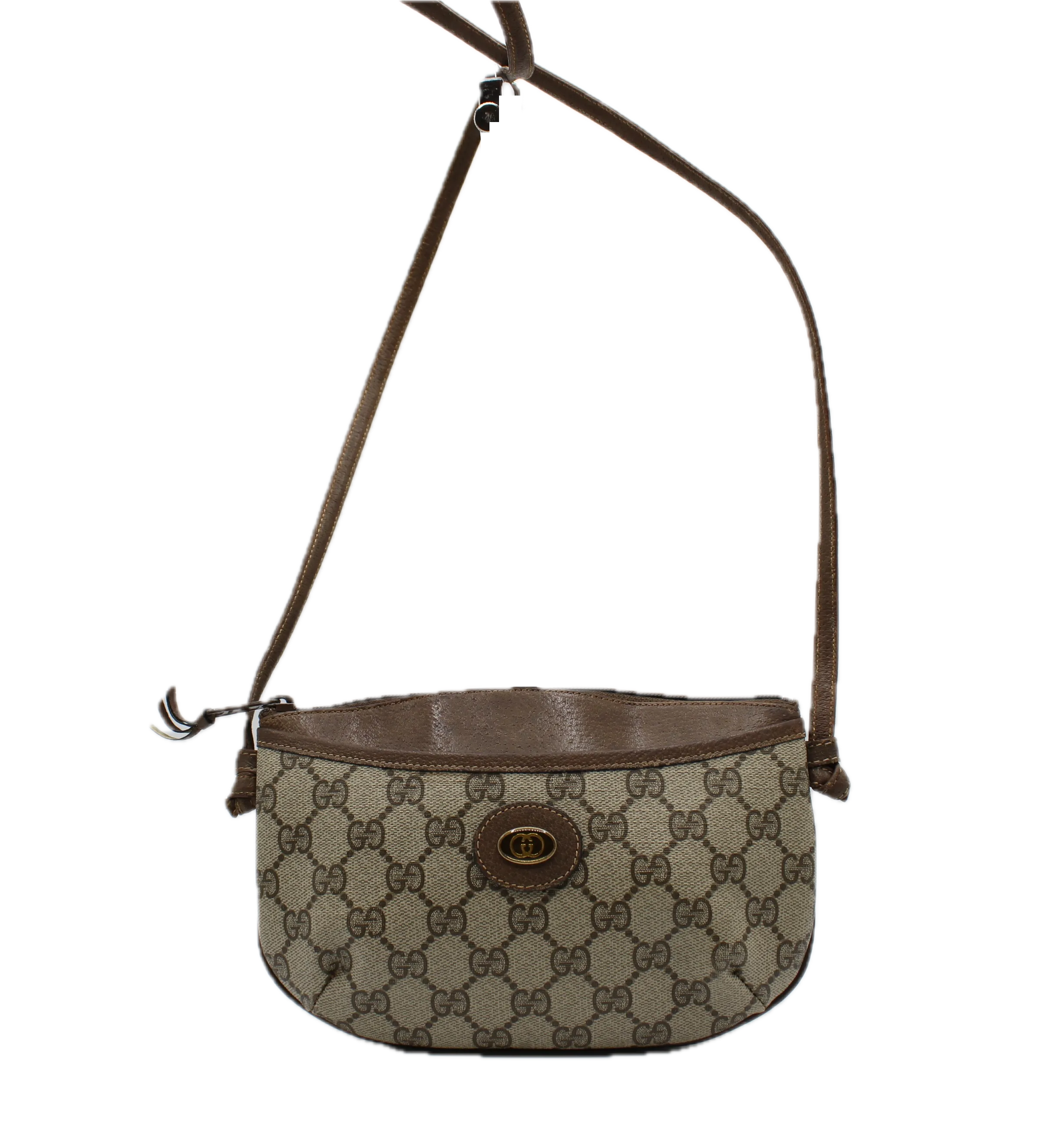 Gucci Bag GG Supreme Monogram Canvas Crossbody Brown Vintage