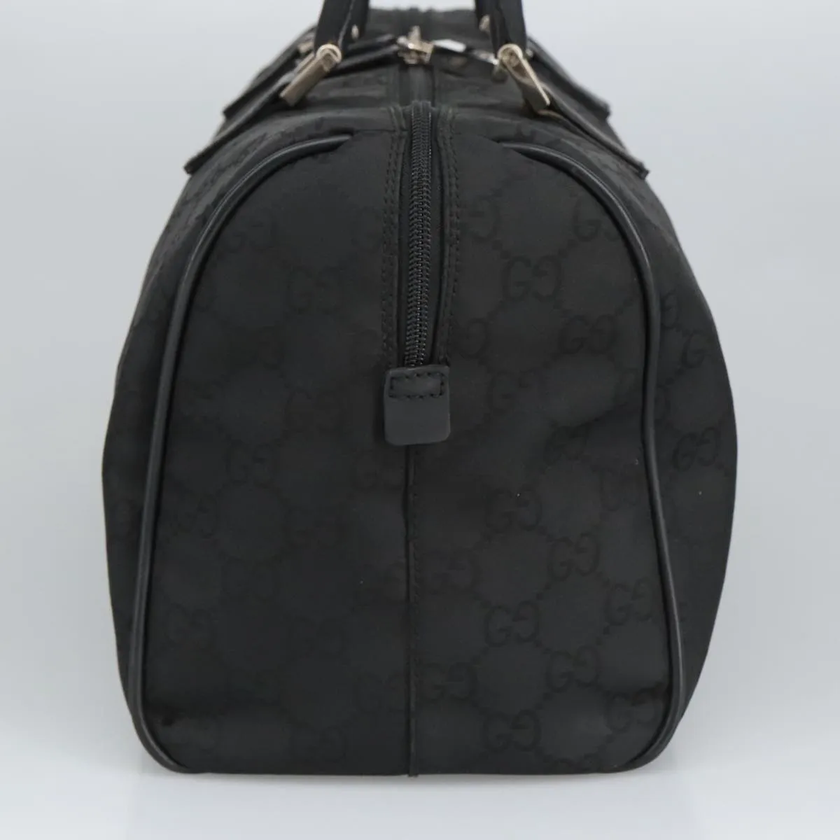 GUCCI GG Canvas Boston Bag Black Silver 012 0383 hk1725
