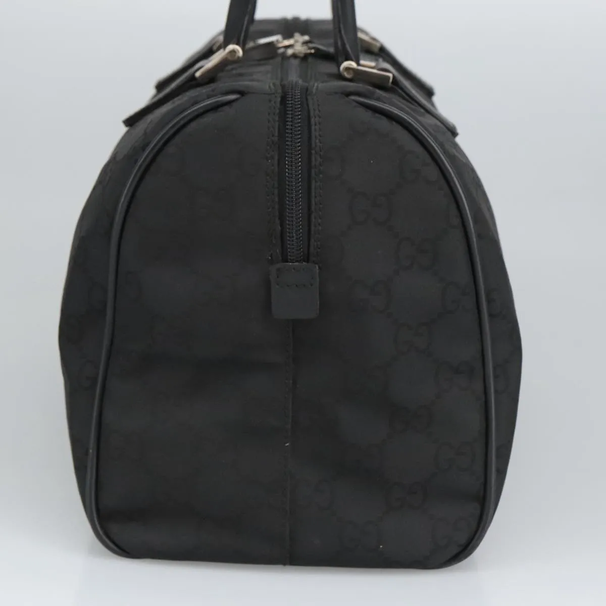 GUCCI GG Canvas Boston Bag Black Silver 012 0383 hk1725