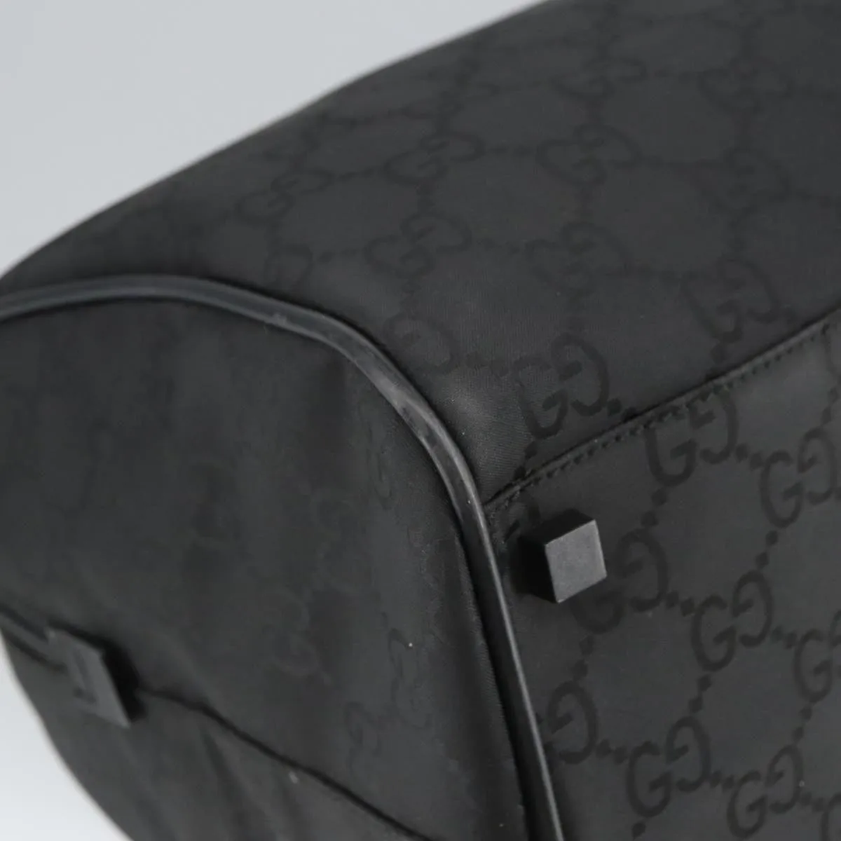 GUCCI GG Canvas Boston Bag Black Silver 012 0383 hk1725