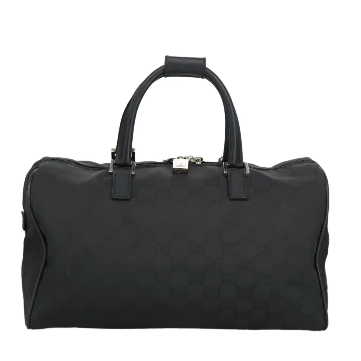 GUCCI GG Canvas Boston Bag Black Silver 012 0383 hk1725
