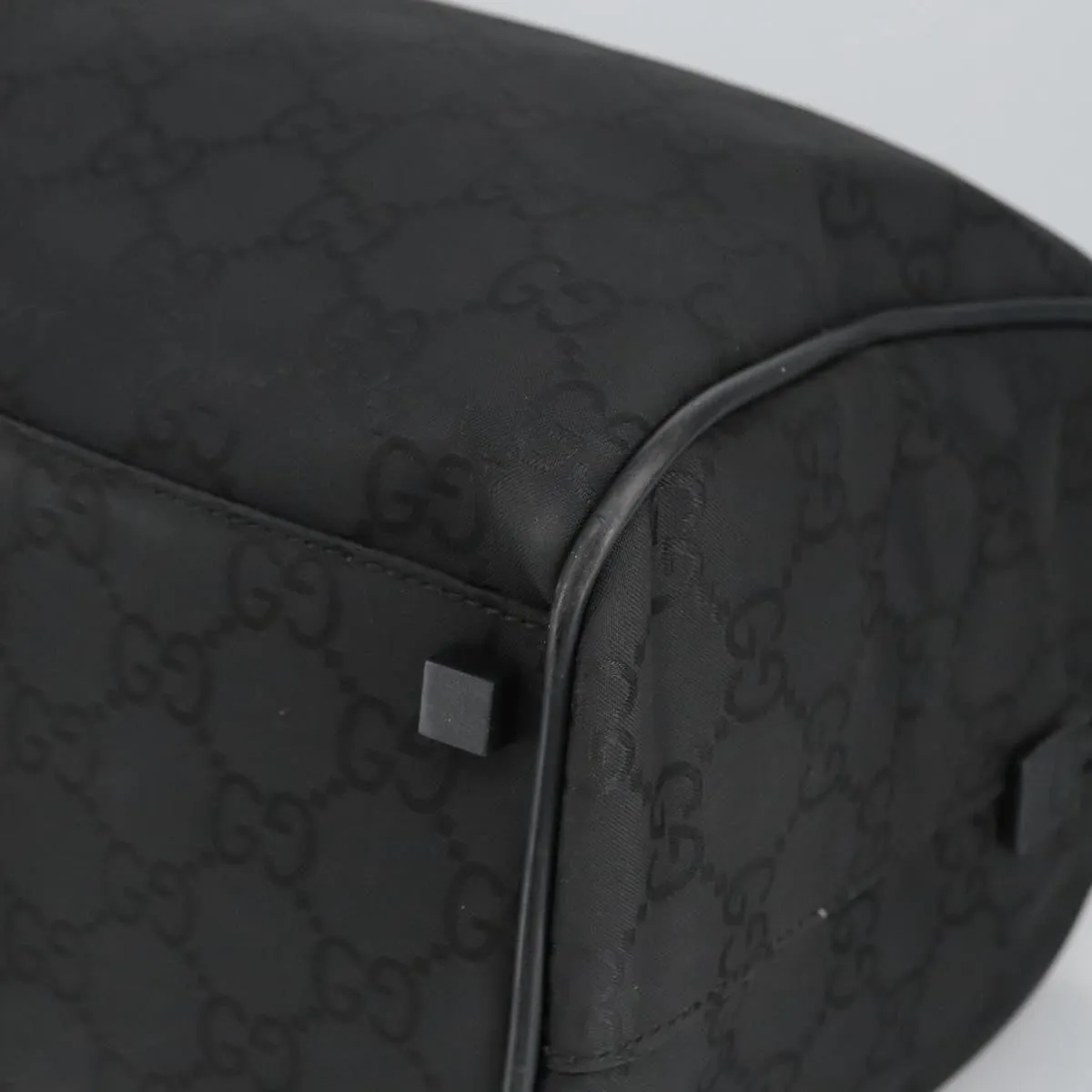 GUCCI GG Canvas Boston Bag Black Silver 012 0383 hk1725