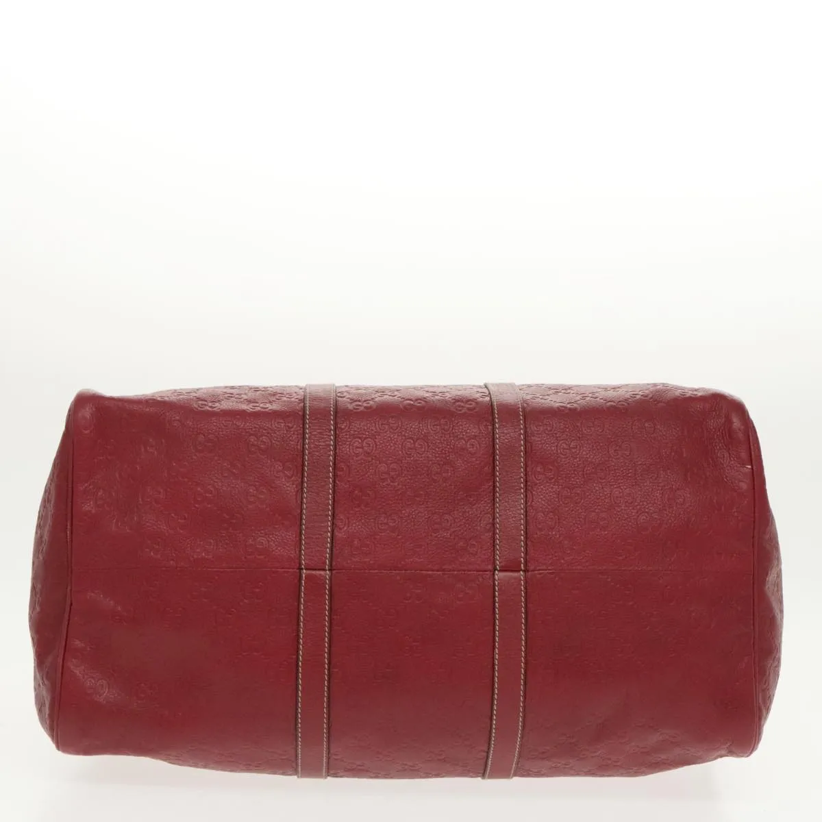 GUCCI GG Canvas Guccissima Boston Bag Leather Red Gold 206501 yk15866