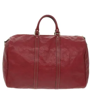 GUCCI GG Canvas Guccissima Boston Bag Leather Red Gold 206501 yk15866
