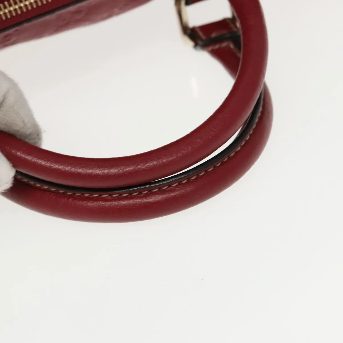GUCCI GG Canvas Guccissima Boston Bag Leather Red Gold 206501 yk15866