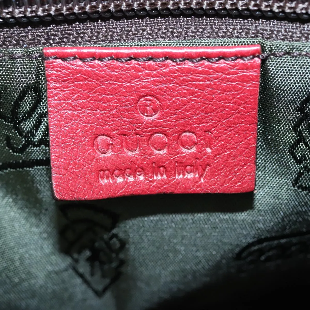 GUCCI GG Canvas Guccissima Boston Bag Leather Red Gold 206501 yk15866