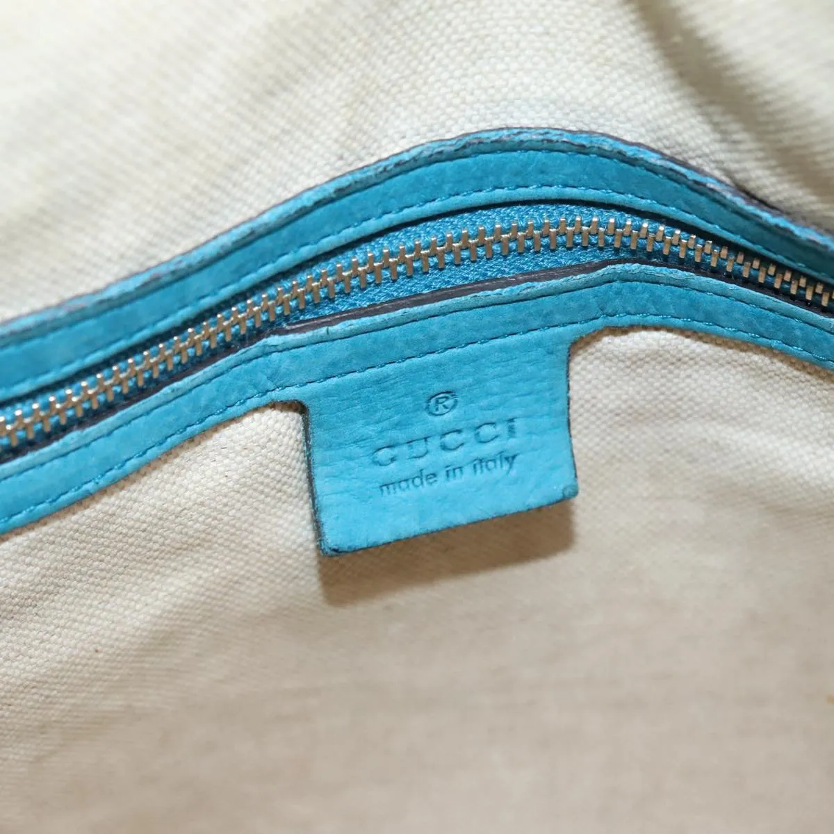 GUCCI GG Canvas Sherry Line Boston Bag 2way Beige Blue 247205 89624