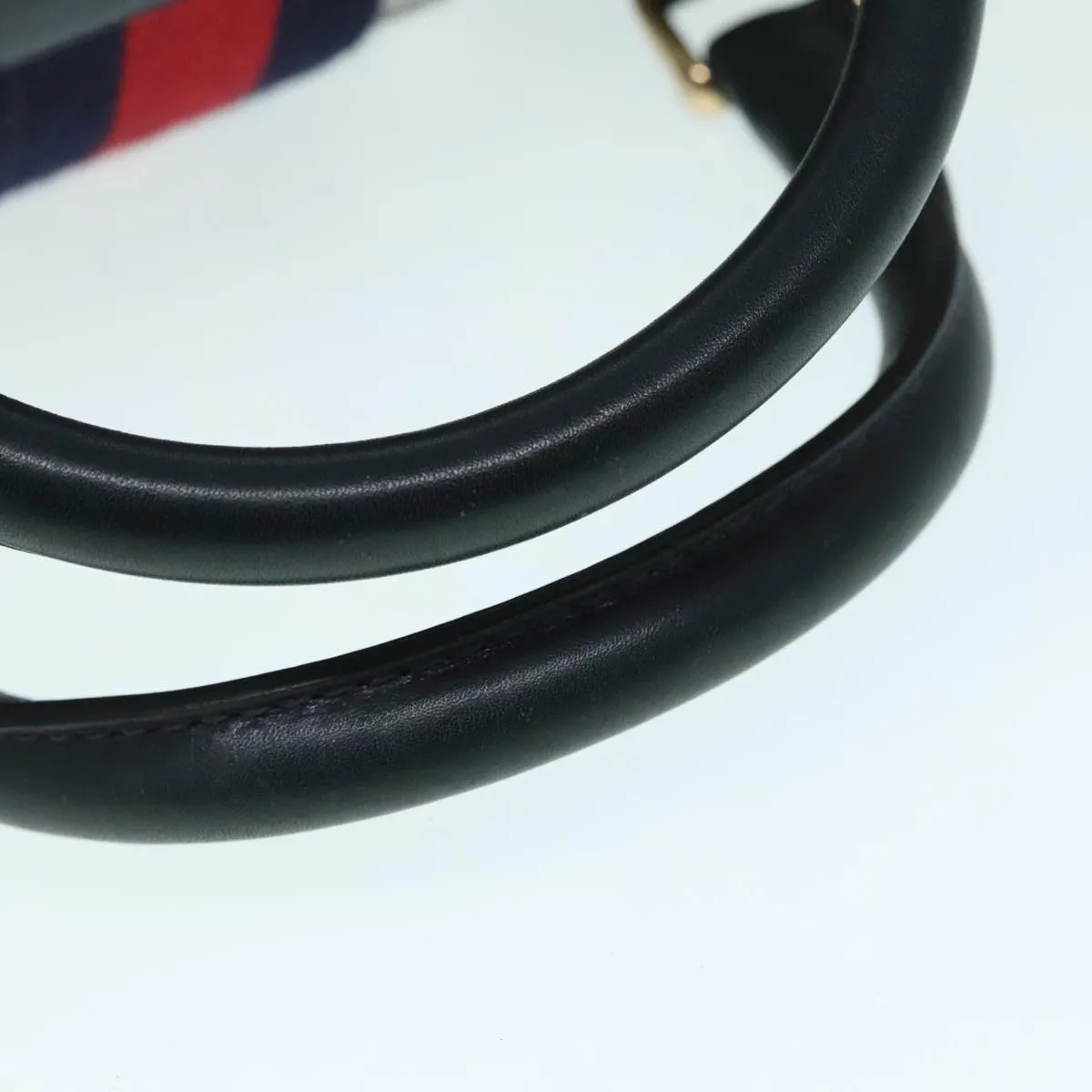 GUCCI GG Canvas Sherry Line Boston Bag PVC Leather Navy Red 92245