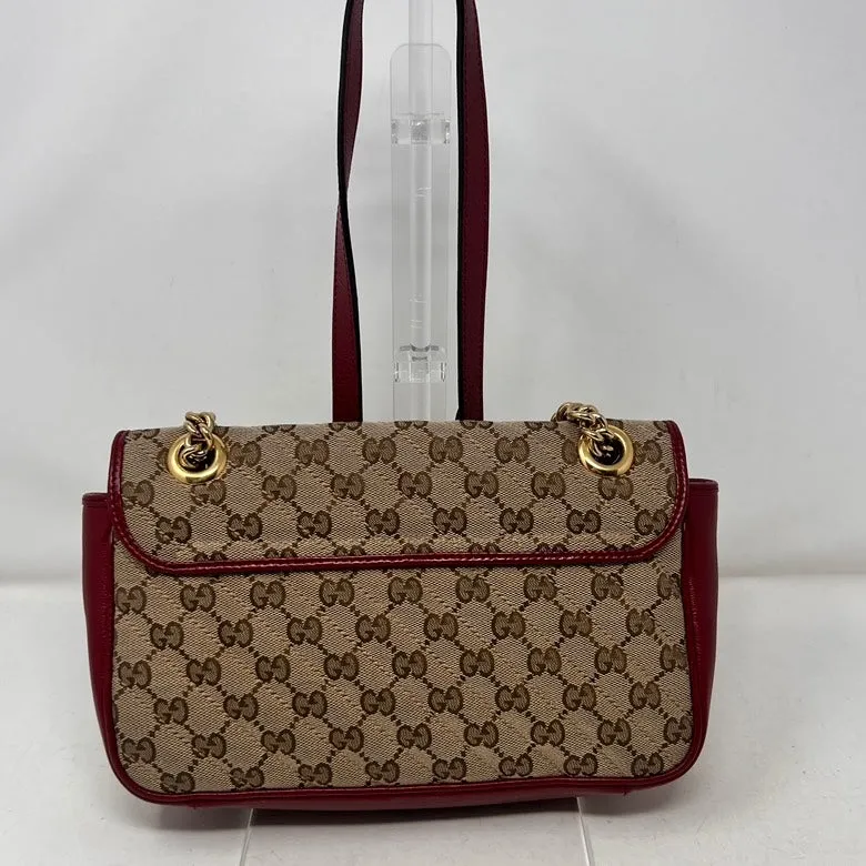 Gucci GG Marmont Canvas & Leather Red Crossbody Bag AF088