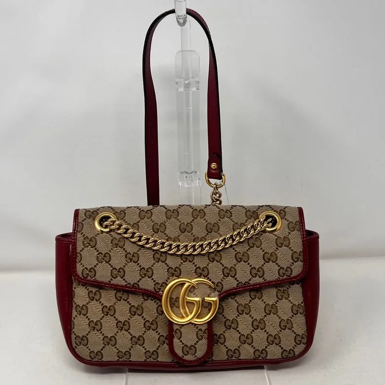 Gucci GG Marmont Canvas & Leather Red Crossbody Bag AF088