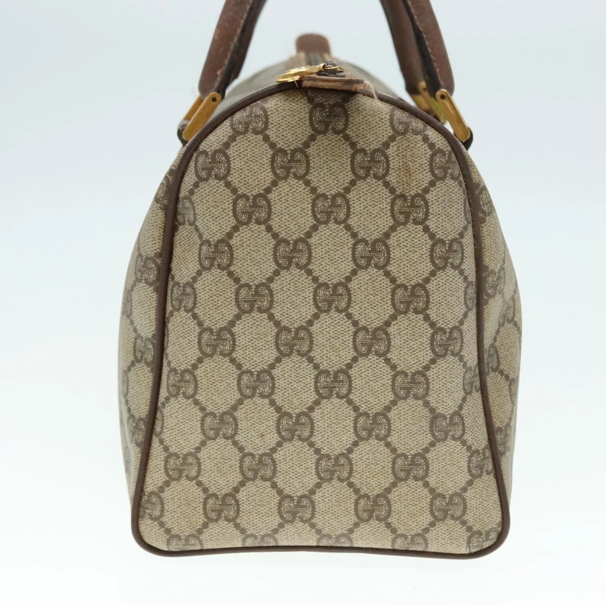 GUCCI GG Supreme Boston Bag PVC Beige Gold 002 39 6842 8039 yk15267
