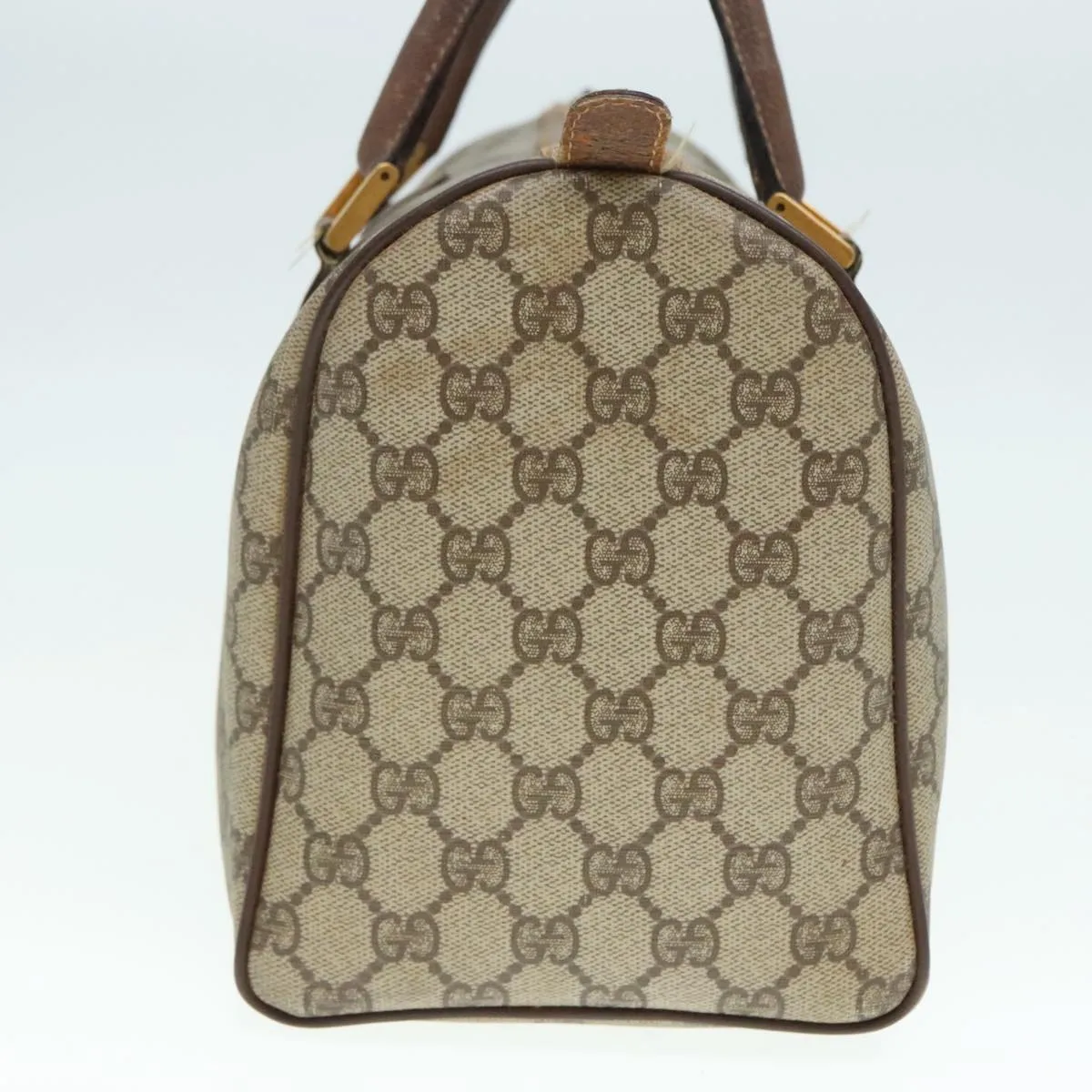 GUCCI GG Supreme Boston Bag PVC Beige Gold 002 39 6842 8039 yk15267