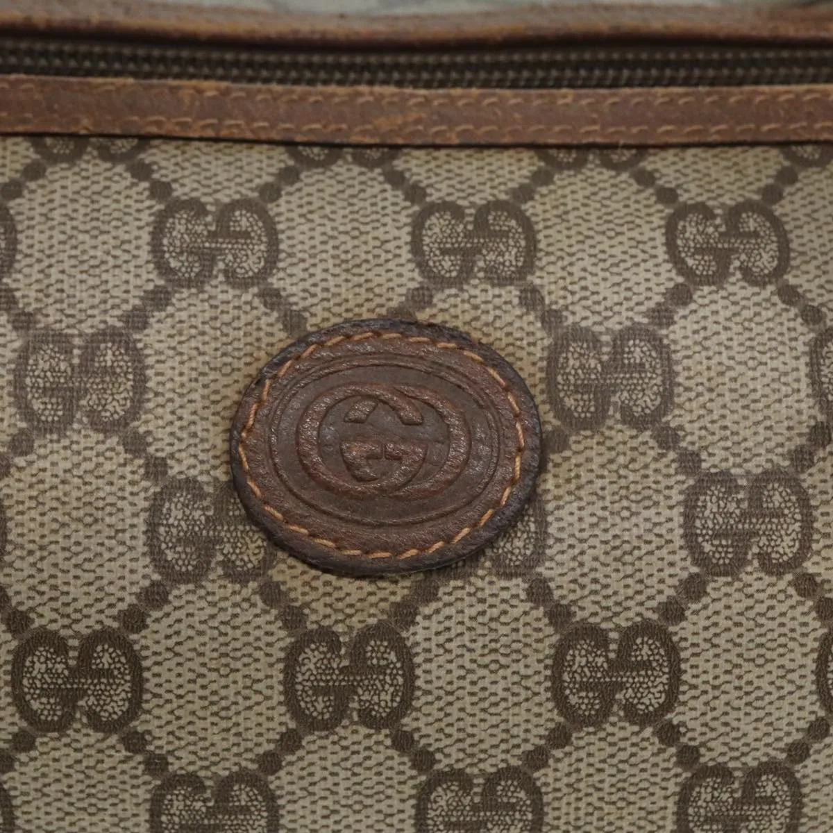 GUCCI GG Supreme Boston Bag PVC Beige Gold 002 39 6842 8039 yk15267