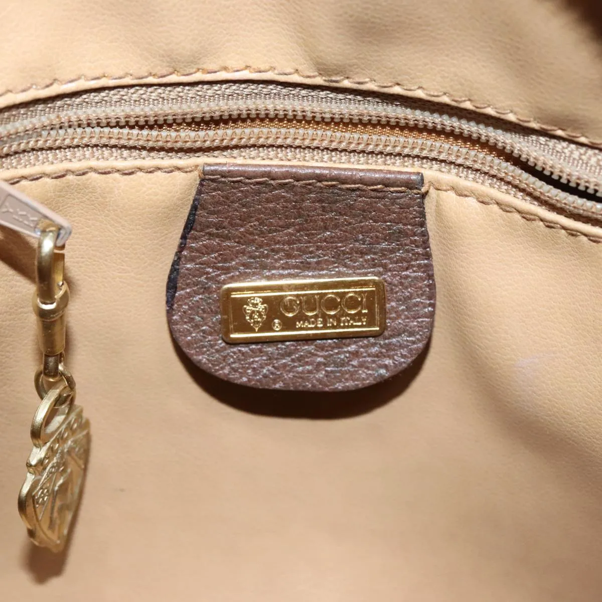 GUCCI GG Supreme Boston Bag PVC Beige Gold 002 39 6842 8039 yk15267