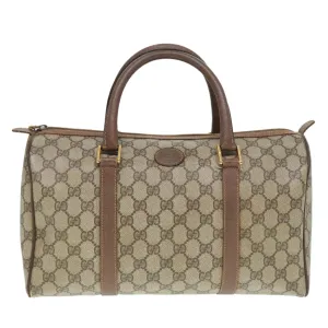 GUCCI GG Supreme Boston Bag PVC Beige Gold 002 39 6842 8039 yk15267