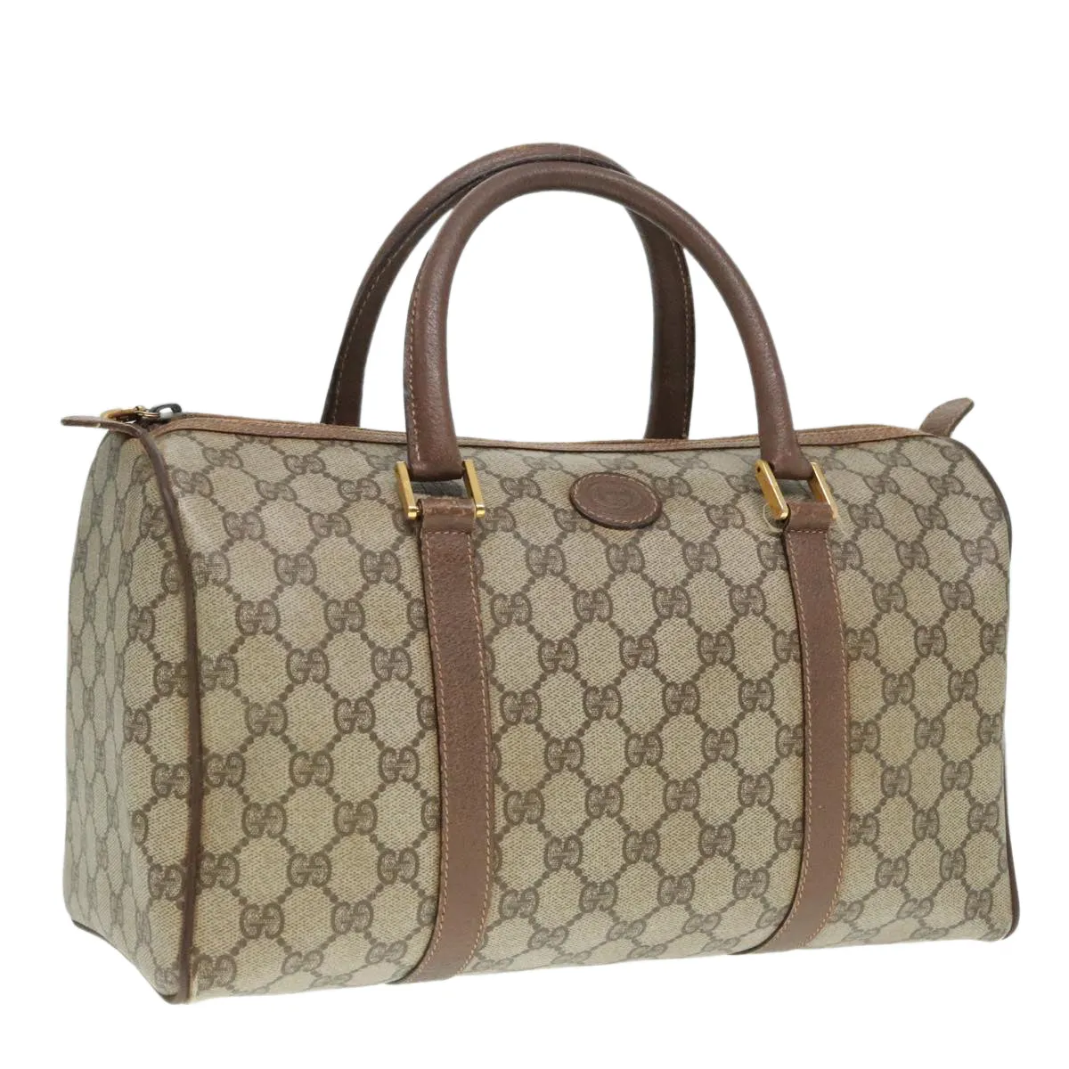 GUCCI GG Supreme Boston Bag PVC Beige Gold 002 39 6842 8039 yk15267