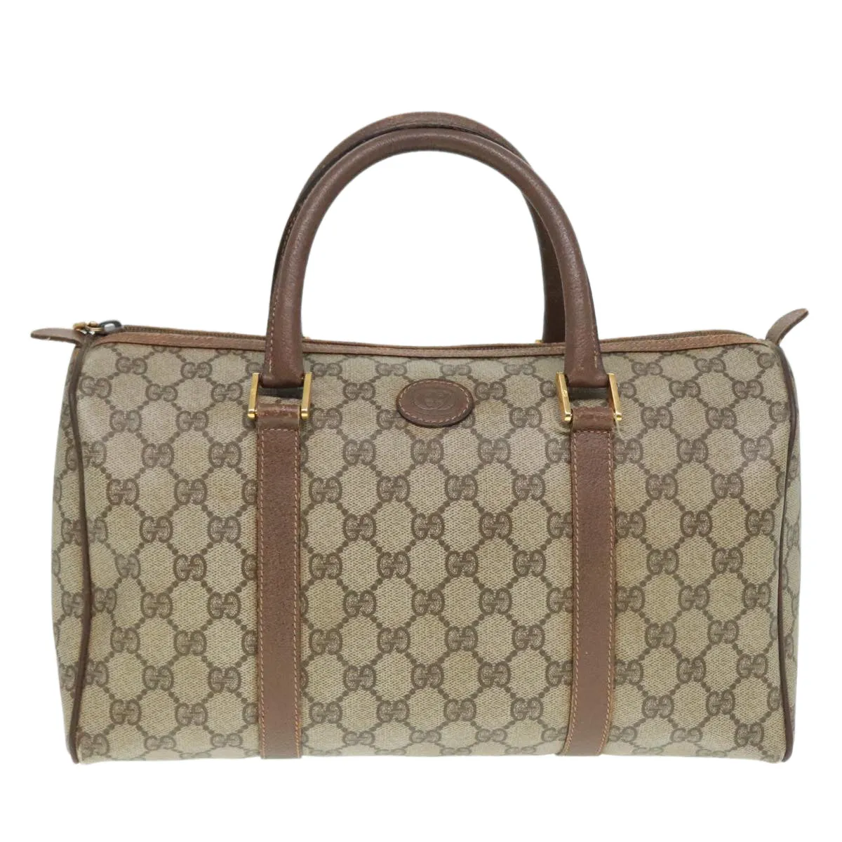 GUCCI GG Supreme Boston Bag PVC Beige Gold 002 39 6842 8039 yk15267