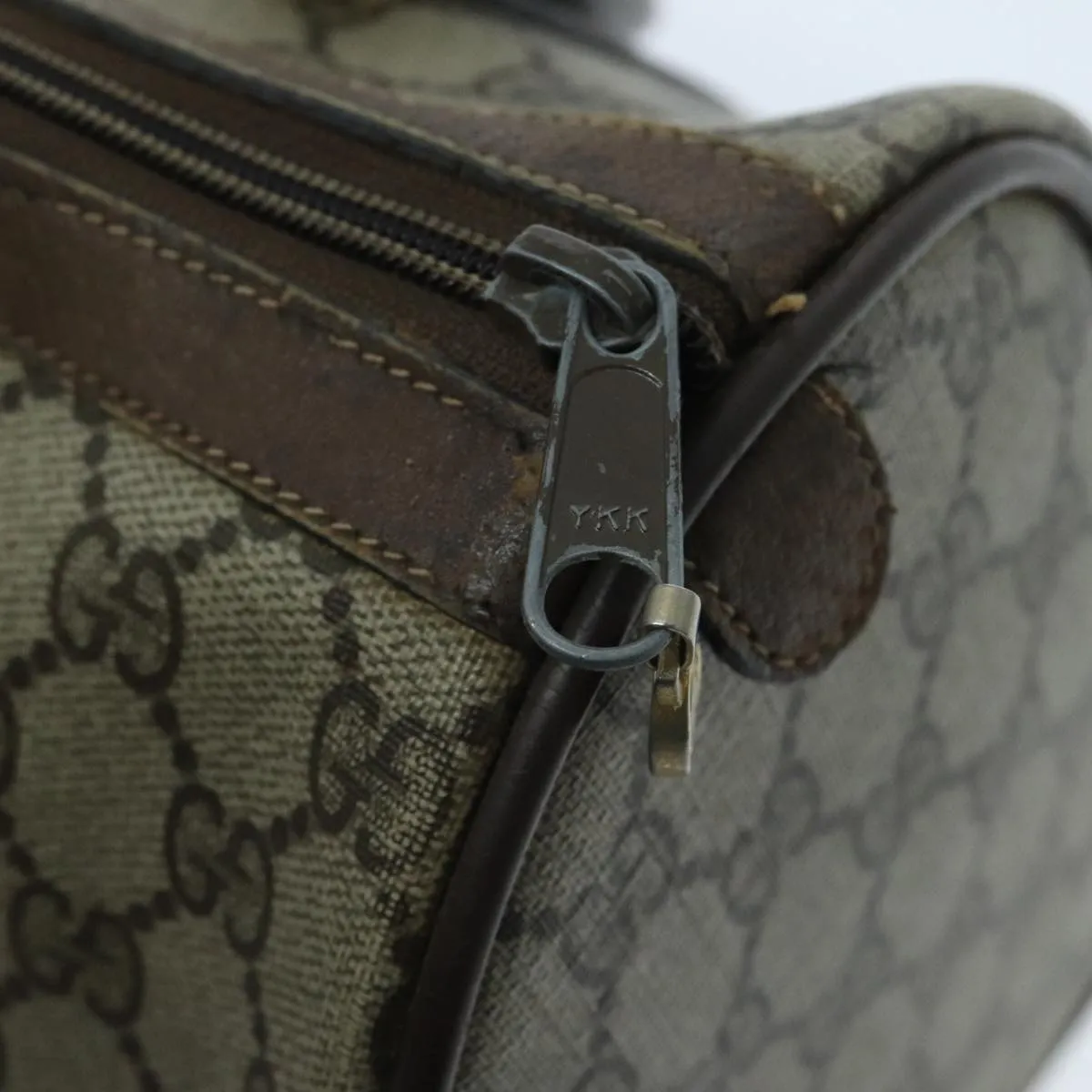 GUCCI GG Supreme Boston Bag PVC Beige Green Red 95970