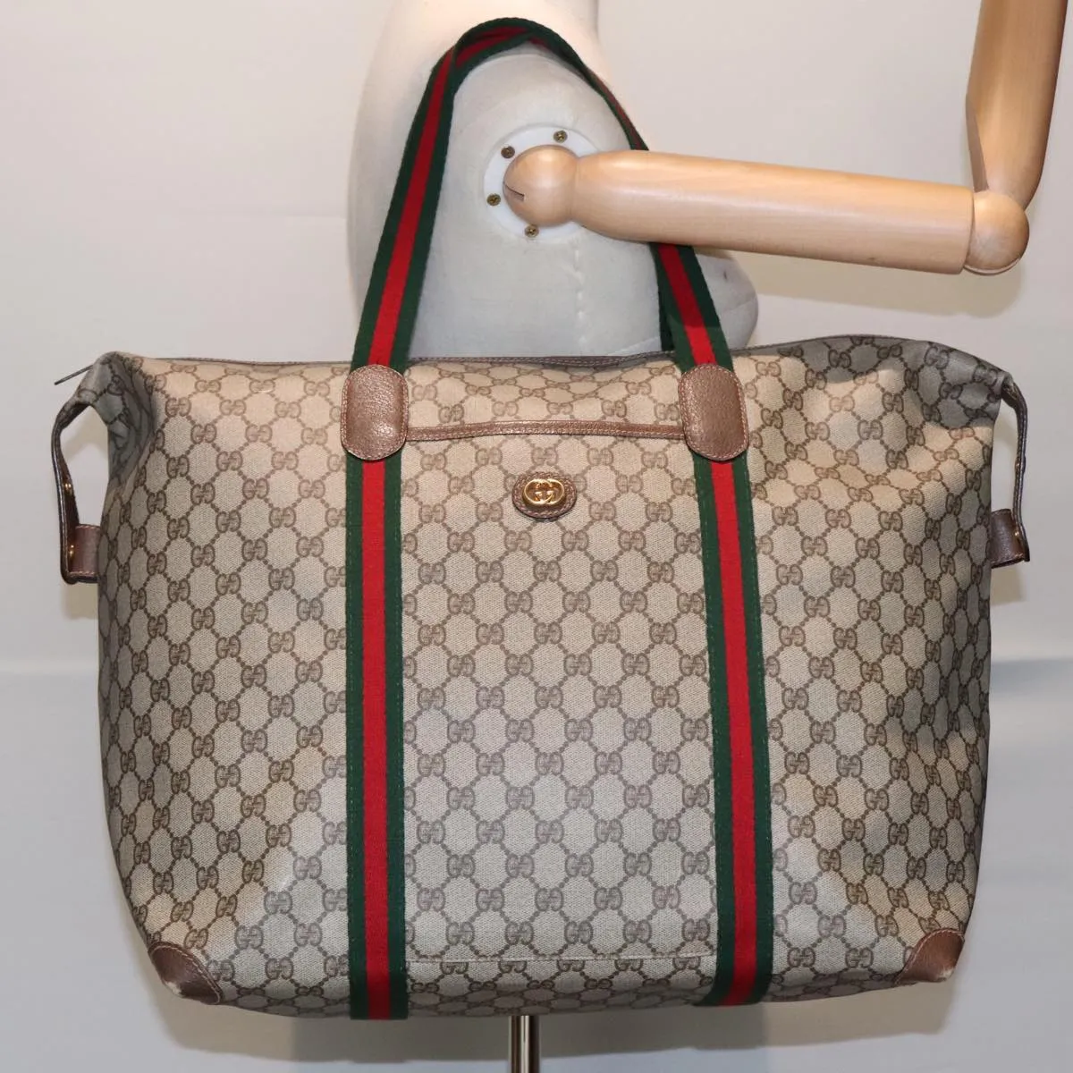 GUCCI GG Supreme Boston Bag PVC Leather Beige 012 39 6211 9411 ep5958