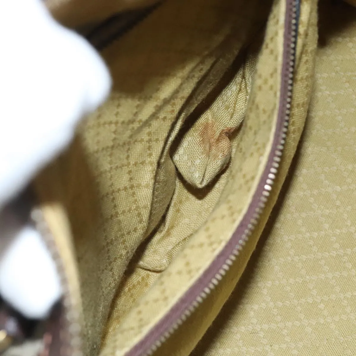 GUCCI GG Supreme Boston Bag PVC Leather Beige Brown Gold 93298