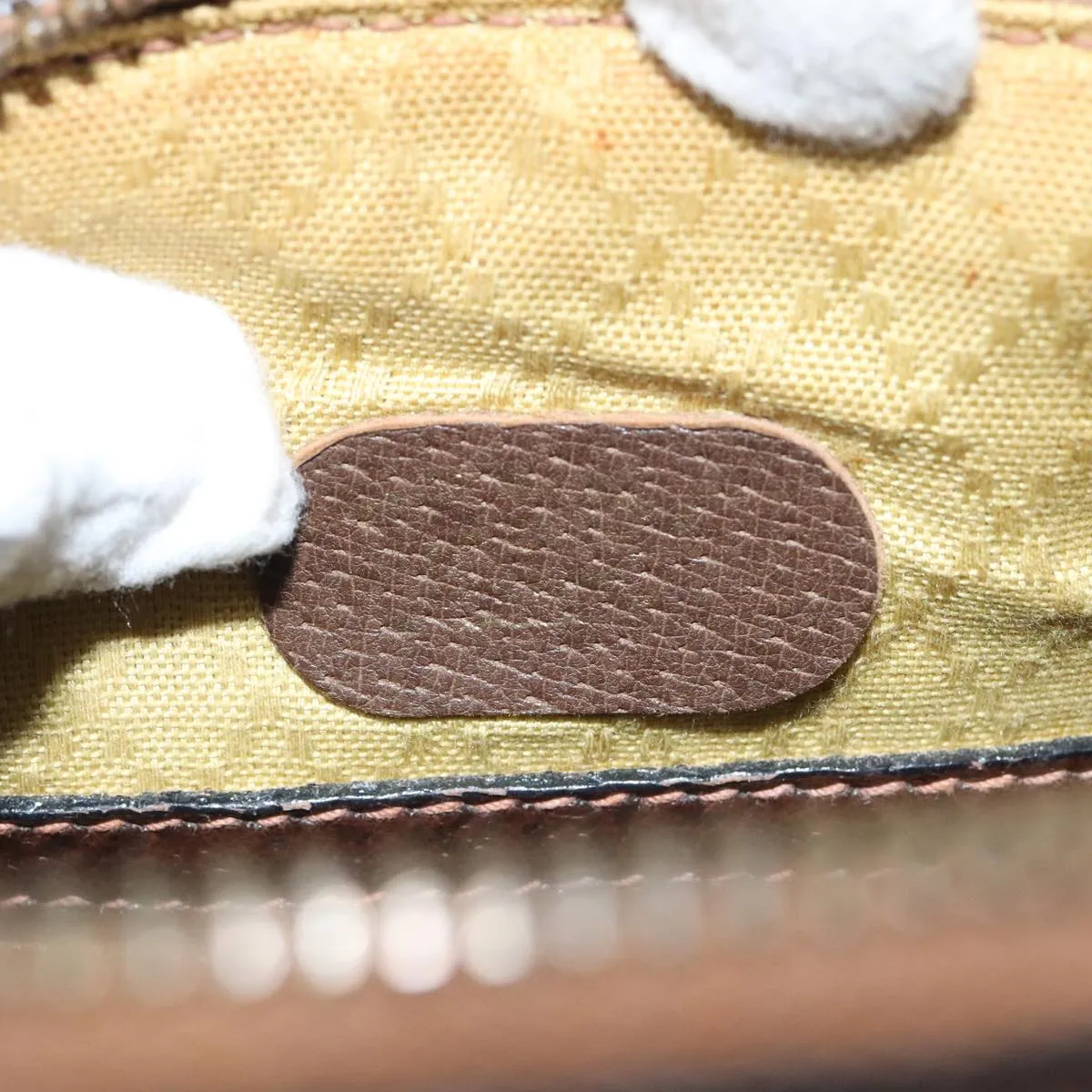GUCCI GG Supreme Boston Bag PVC Leather Beige Brown Gold 93298