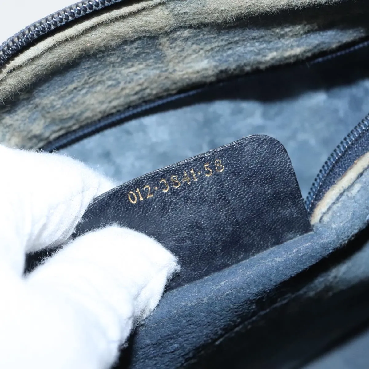GUCCI GG Supreme Sherry Line Boston Bag PVC Navy Red gold 012 3841 58 94298