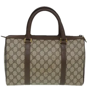 GUCCI GG Supreme Web Sherry Line Boston Bag Beige Red Green 83924