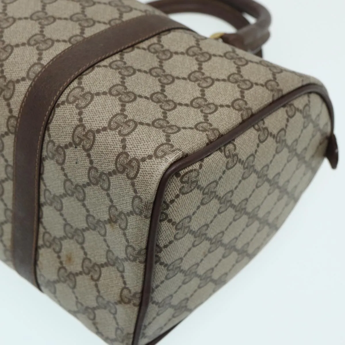 GUCCI GG Supreme Web Sherry Line Boston Bag Beige Red Green 83924