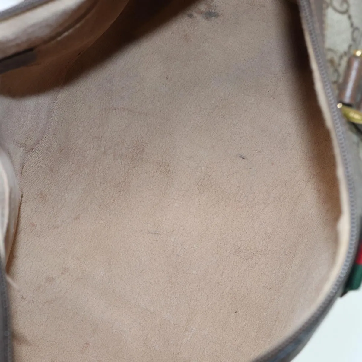 GUCCI GG Supreme Web Sherry Line Boston Bag Beige Red Green 83924