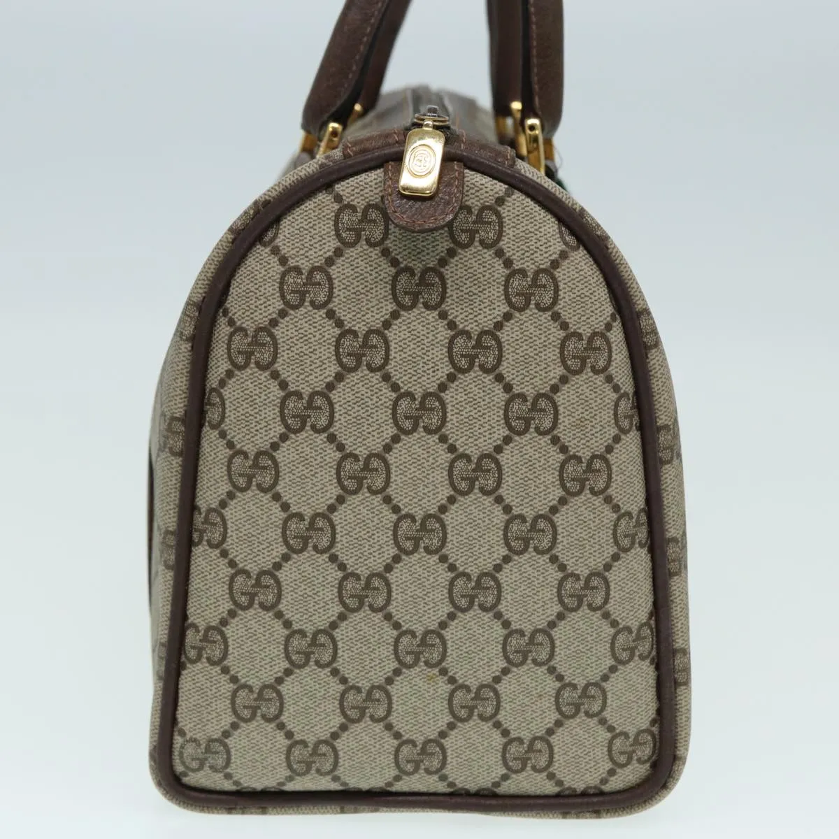 GUCCI GG Supreme Web Sherry Line Boston Bag Beige Red Green 83924