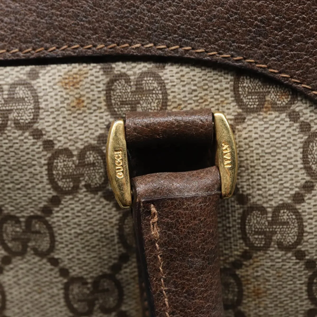 GUCCI GG Supreme Web Sherry Line Boston Bag Beige Red Green 83924