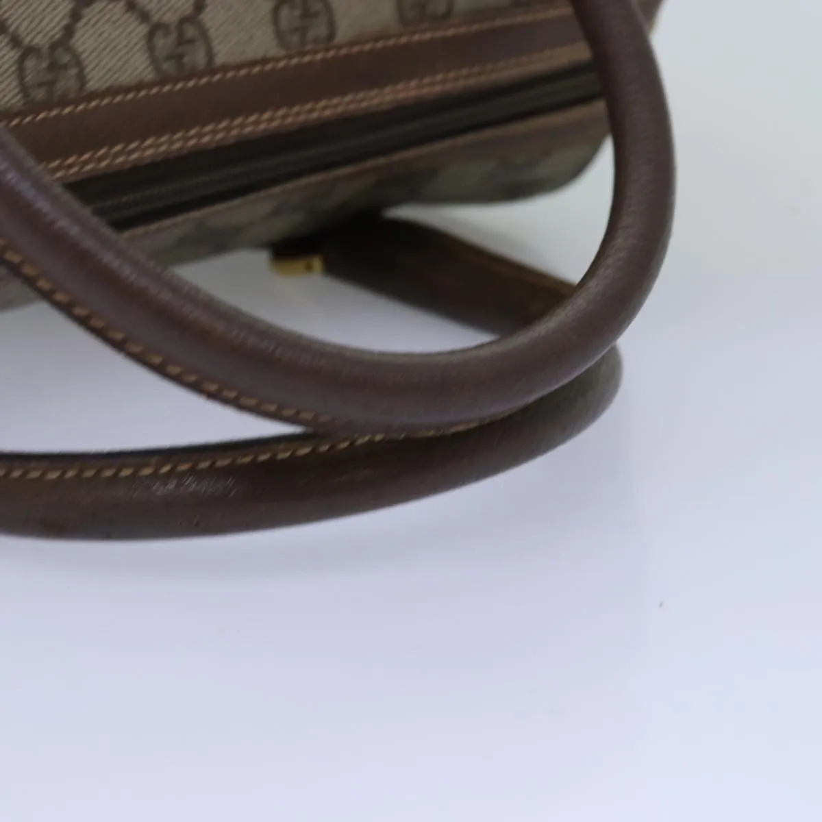 GUCCI GG Supreme Web Sherry Line Boston Bag PVC 2way Beige Red Green ki4476